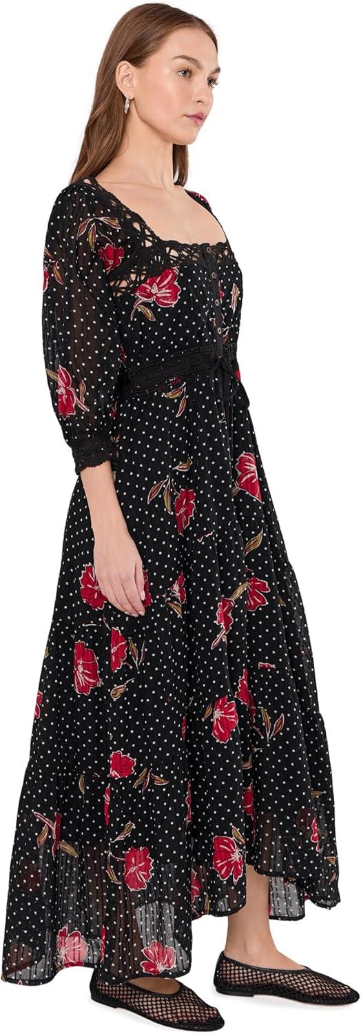 image:imageFree People Womens Morning Meadows LongSleeve Maxi DressRed Pop Combo