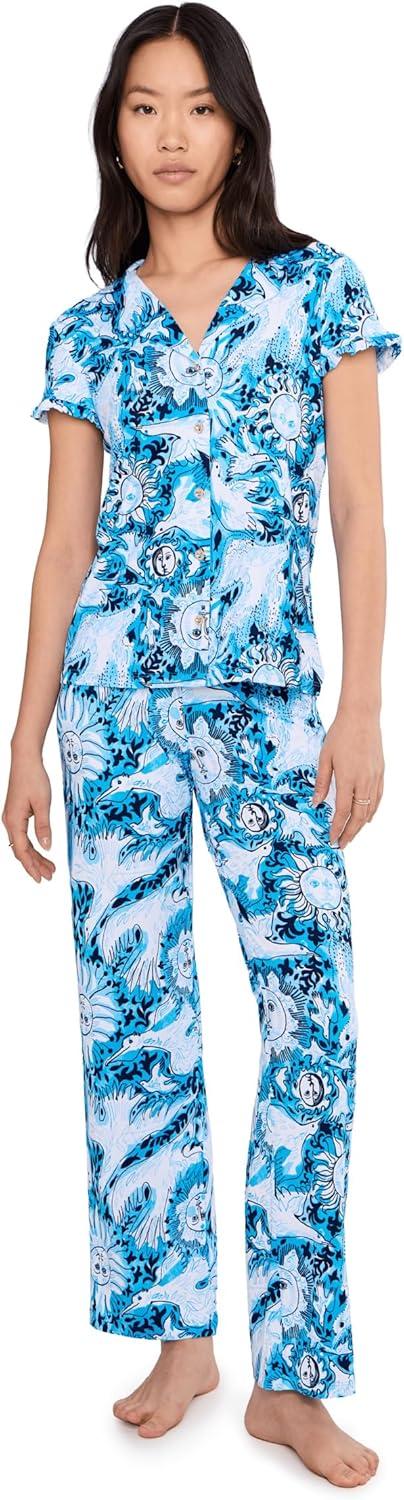 image:imageLilly Pulitzer womens Pj Knit PantsBellevue Blue Lilly Gulls