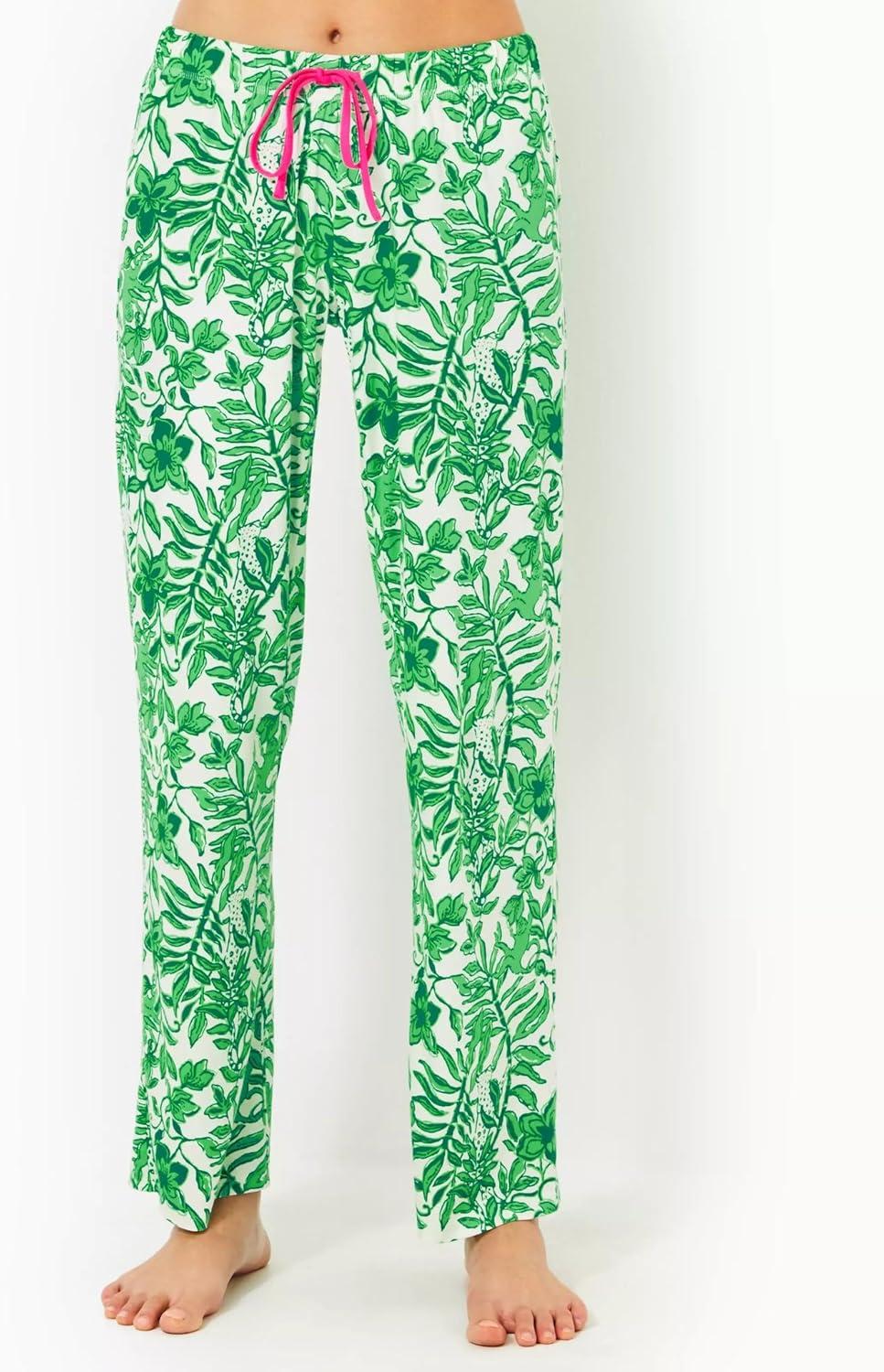 image:imageLilly Pulitzer womens Pj Knit PantsFiddle Leaf Green Lil Escape Plan Pjs