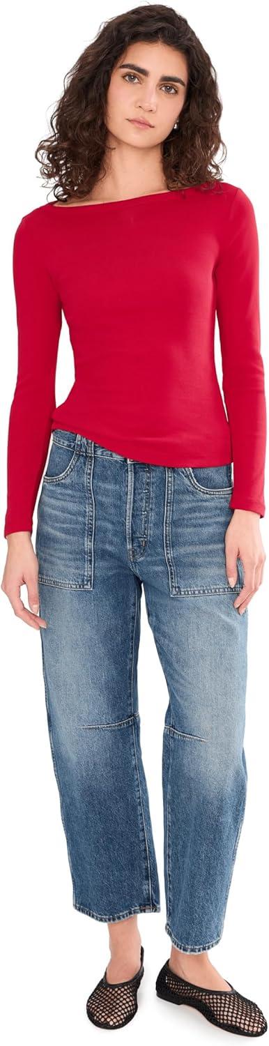 image:imageMadewell Womens The 90s Boatneck Tee in Compact CottonCherry