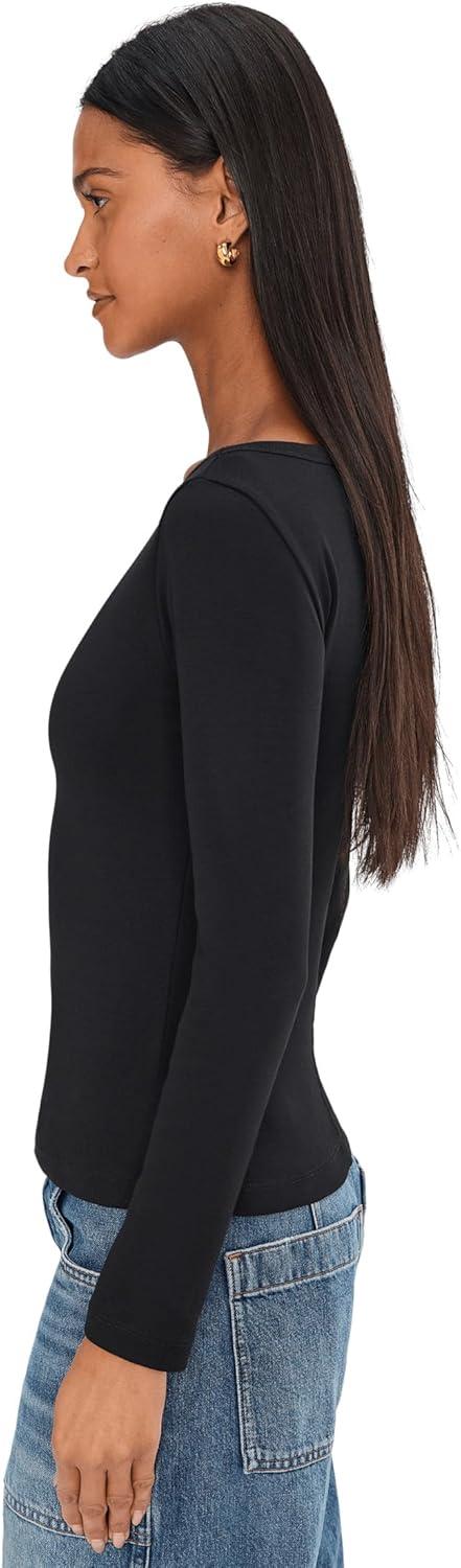 image:imageMadewell Womens The 90s Boatneck Tee in Compact CottonJet Black