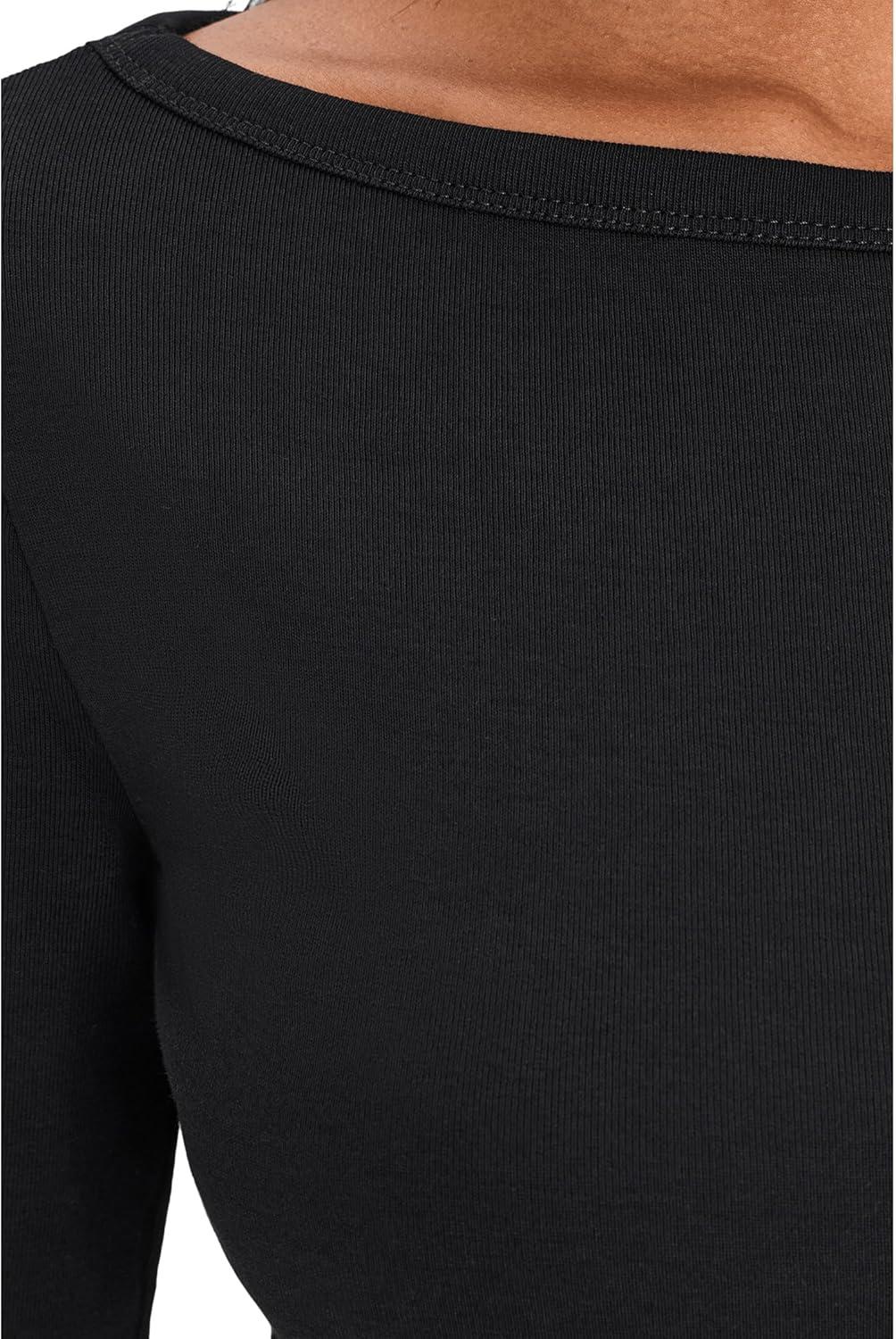 image:imageMadewell Womens The 90s Boatneck Tee in Compact CottonJet Black