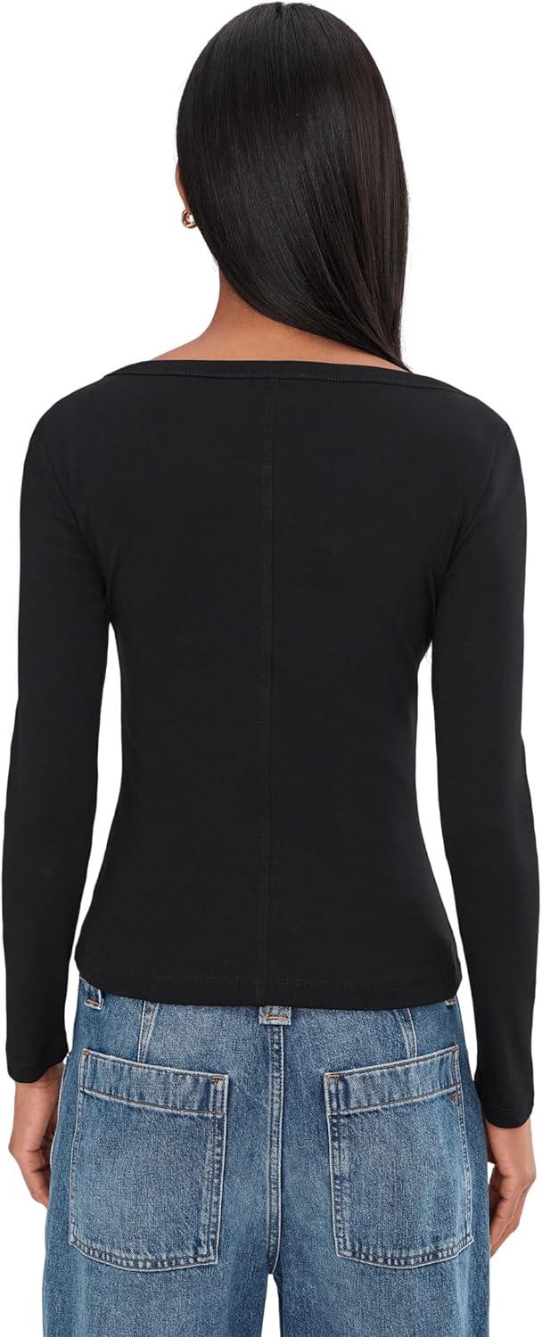 image:imageMadewell Womens The 90s Boatneck Tee in Compact CottonJet Black