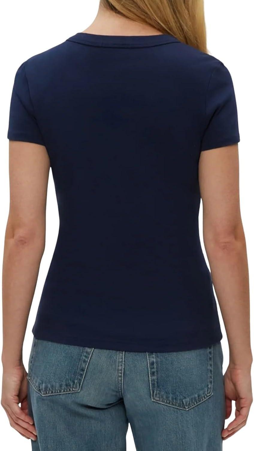image:imageMichael Stars Womens Fitted Lexy Tee Short Cap Sleeve High Crew NeckNocturnal