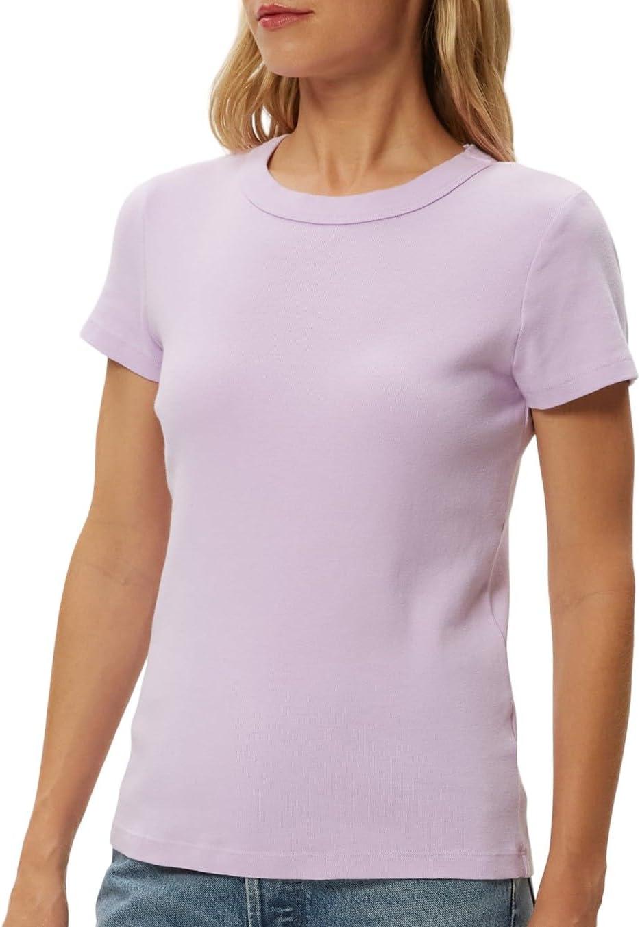 image:imageMichael Stars Womens Fitted Lexy Tee Short Cap Sleeve High Crew NeckWhimsy