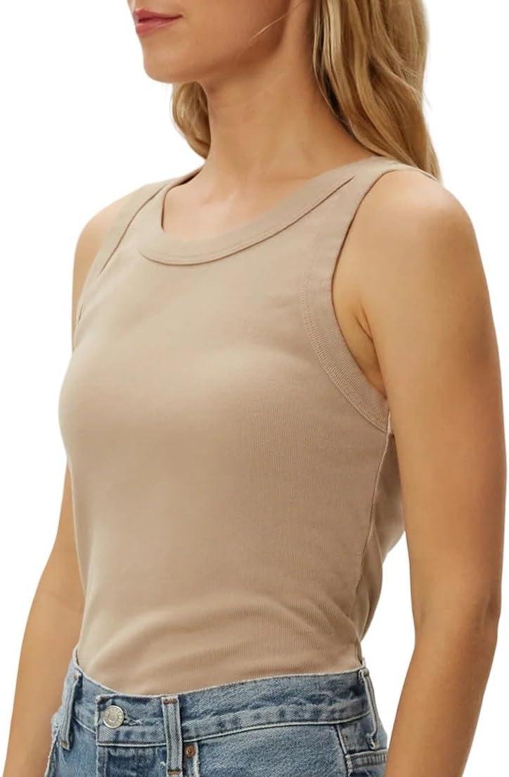 image:imageMichael Stars Womens Paloma Wide Binding Cotton Tank Top Everyday BasicMacadamia