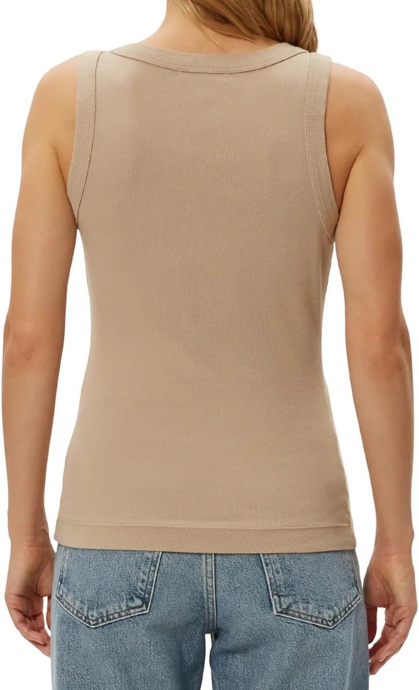 image:imageMichael Stars Womens Paloma Wide Binding Cotton Tank Top Everyday BasicMacadamia