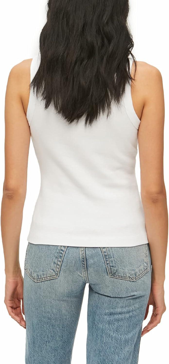 image:imageMichael Stars Womens Paloma Wide Binding Cotton Tank Top Everyday BasicWhite