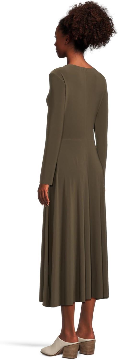image:imageNorma Kamali Womens Long Sleeve Flared DressBark