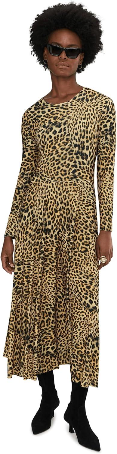 image:imageNorma Kamali Womens Long Sleeve Flared DressCheetah Patch