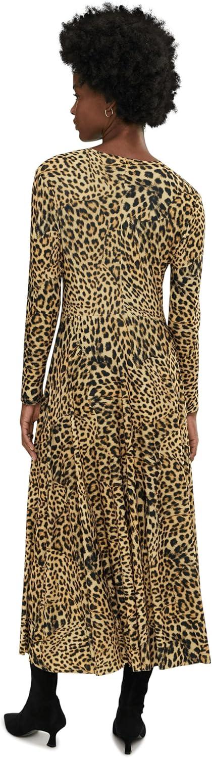 image:imageNorma Kamali Womens Long Sleeve Flared DressCheetah Patch
