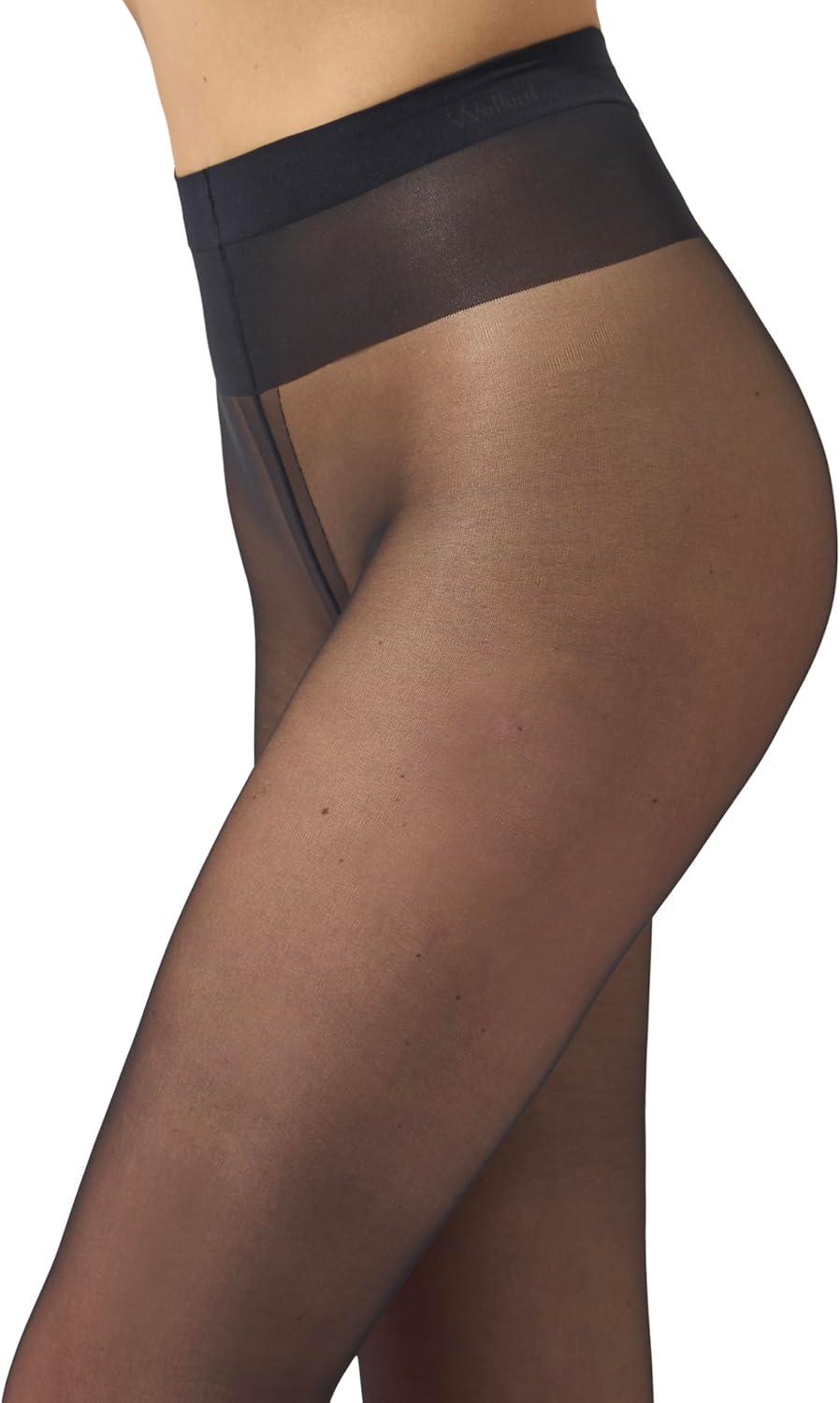 image:imageWolford Individual 10 Control Top Tights For Women Sheer Support Pantyhose Waist Sculpting Cotton Gusset Soft WaistbandAdmiral