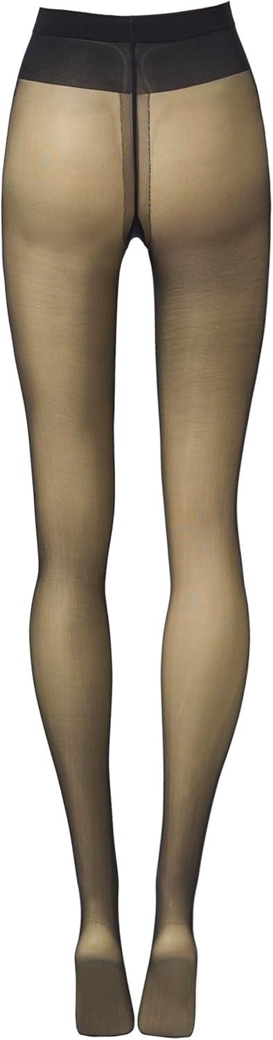 image:imageWolford Individual 10 Control Top Tights For Women Sheer Support Pantyhose Waist Sculpting Cotton Gusset Soft WaistbandAdmiral