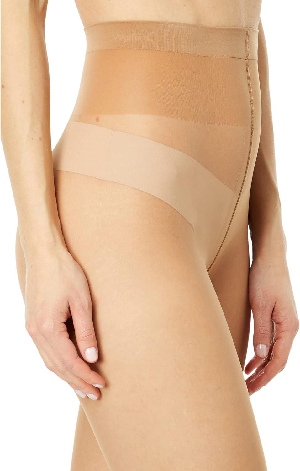 image:imageWolford Individual 10 Control Top Tights For Women Sheer Support Pantyhose Waist Sculpting Cotton Gusset Soft WaistbandCaramel