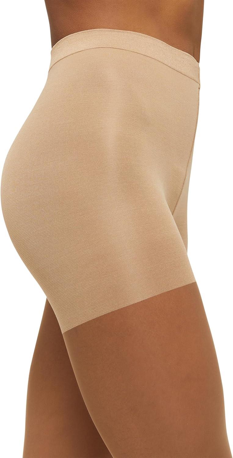 image:imageWolford Individual 10 Control Top Tights For Women Sheer Support Pantyhose Waist Sculpting Cotton Gusset Soft WaistbandGobi