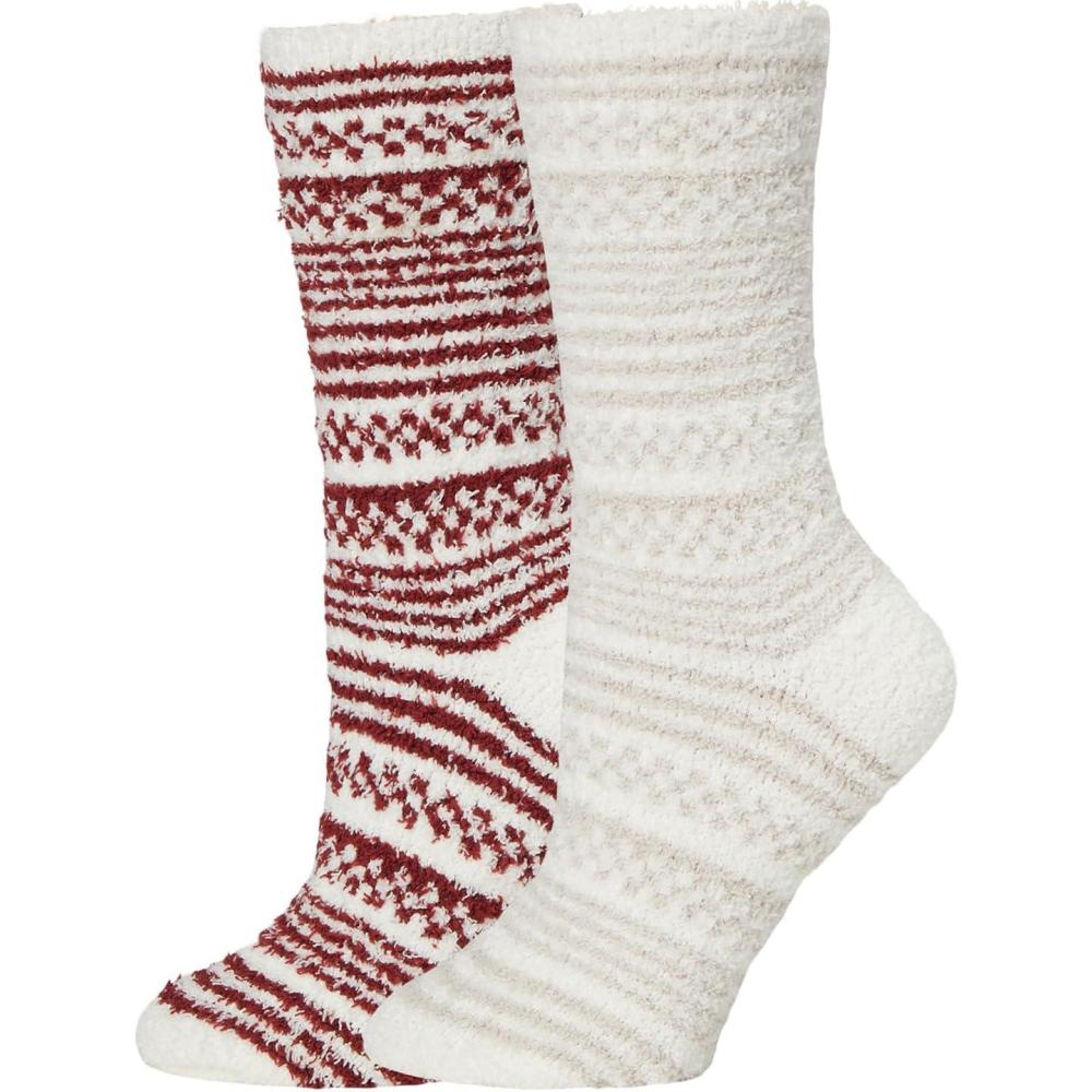 image:imageBarefoot Dreams womens Cozychic Checkered Stripe Sock SetCrimsonStone Multi