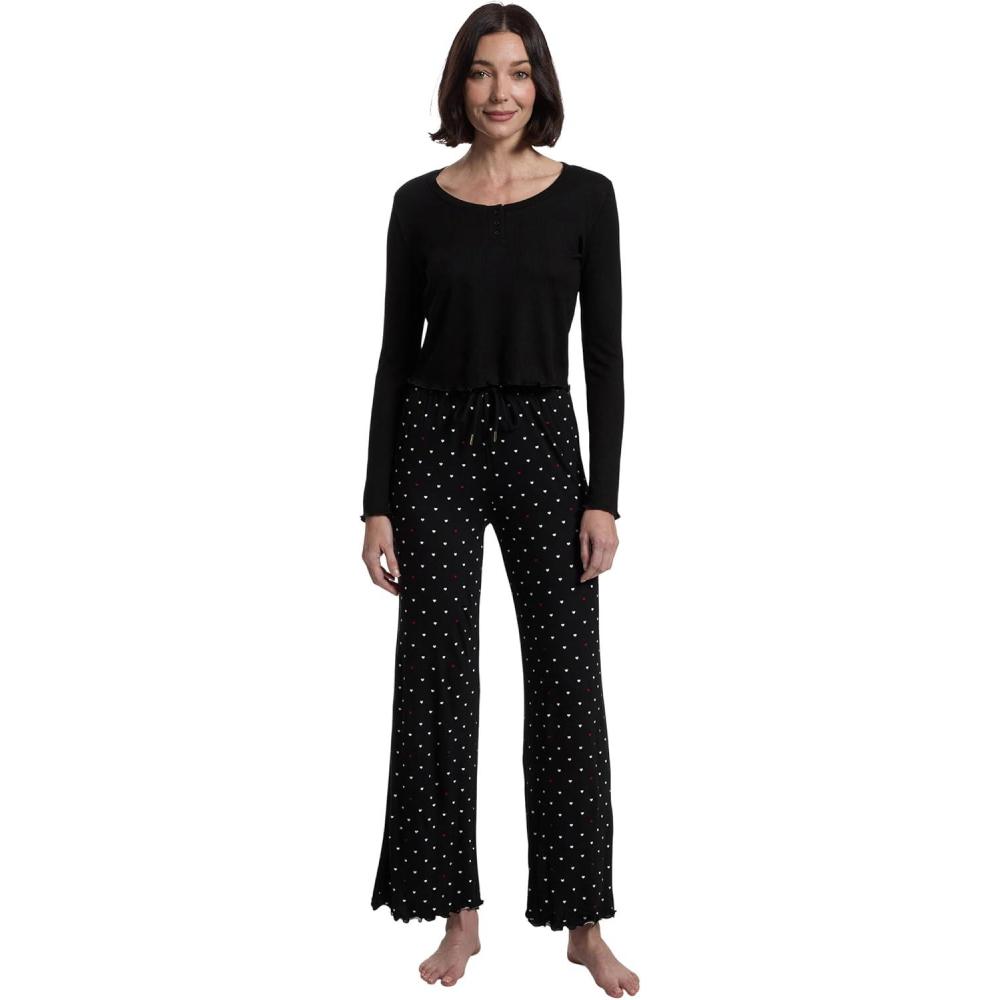 image:imageHoneydew Intimates womens Too Sweet Lounge SetBlack Polka Dot Hearts
