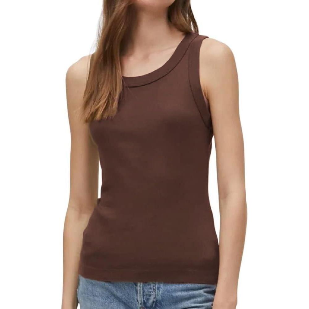 image:imageMichael Stars Womens Paloma Wide Binding Cotton Tank Top Everyday BasicBark