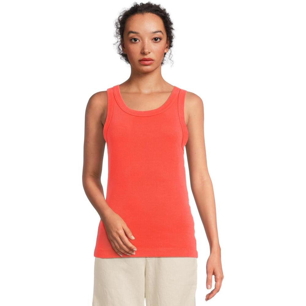 image:imageMichael Stars Womens Paloma Wide Binding Cotton Tank Top Everyday BasicPersimmon