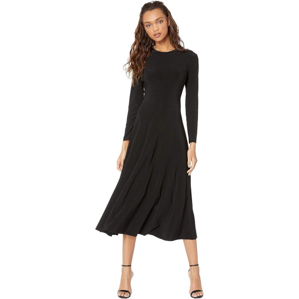image:imageNorma Kamali Womens Long Sleeve Flared DressBlack