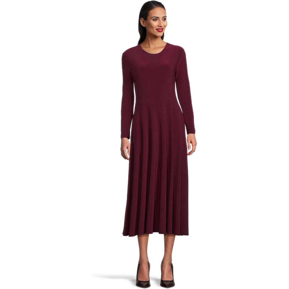 image:imageNorma Kamali Womens Long Sleeve Flared DressPlum