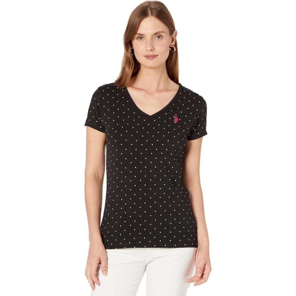 image:imageVNeck Dot TShirt by US Polo AssnBlackPink
