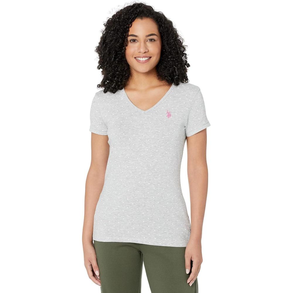 image:imageVNeck Dot TShirt by US Polo AssnLight Grey Heather