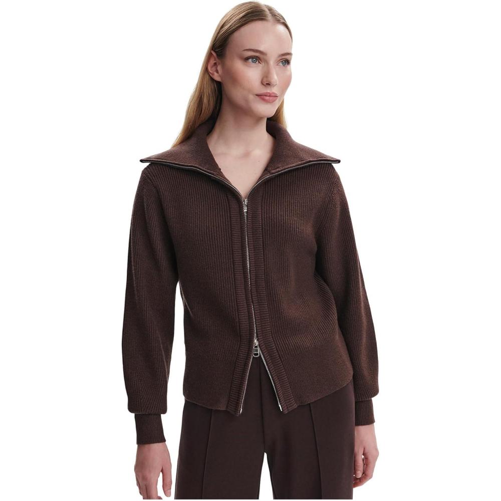 image:imageVarley Womens Enrico Knit JacketCoffee Bean