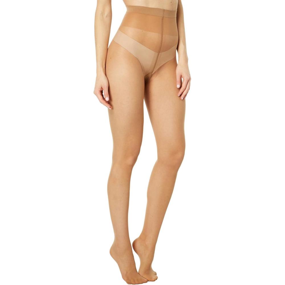 image:imageWolford Individual 10 Control Top Tights For Women Sheer Support Pantyhose Waist Sculpting Cotton Gusset Soft WaistbandCaramel