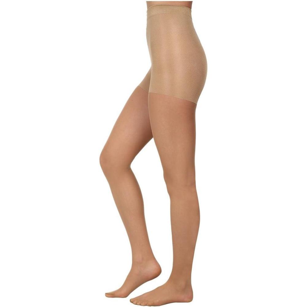 image:imageWolford Individual 10 Control Top Tights For Women Sheer Support Pantyhose Waist Sculpting Cotton Gusset Soft WaistbandSand