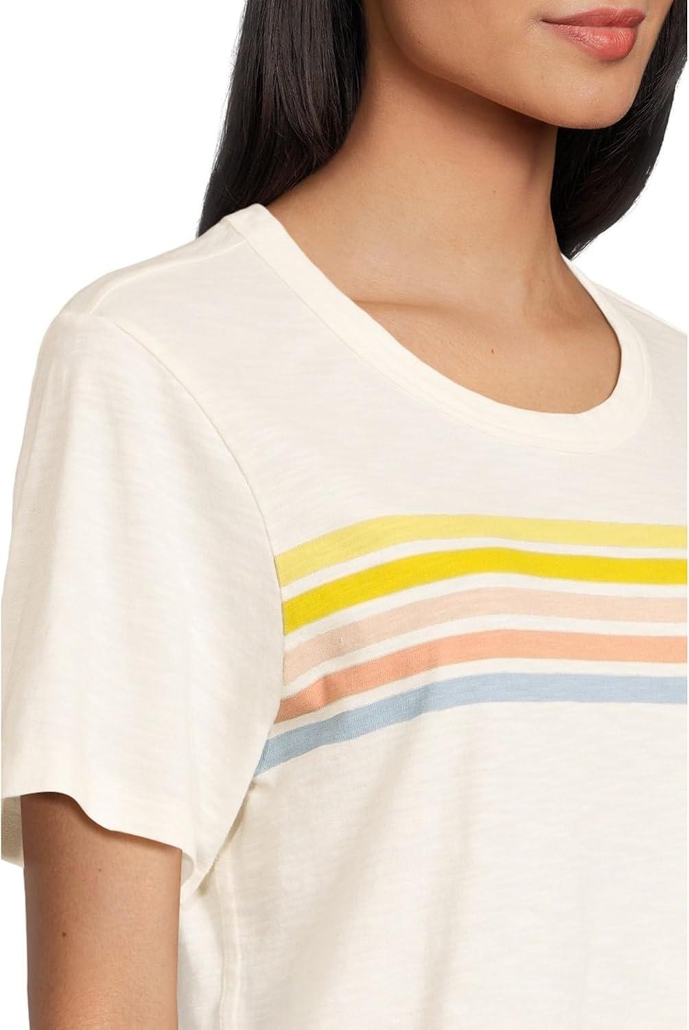 image:imageFaherty Womens Sunwashed Essential TeeSummer Sunrise Stripe