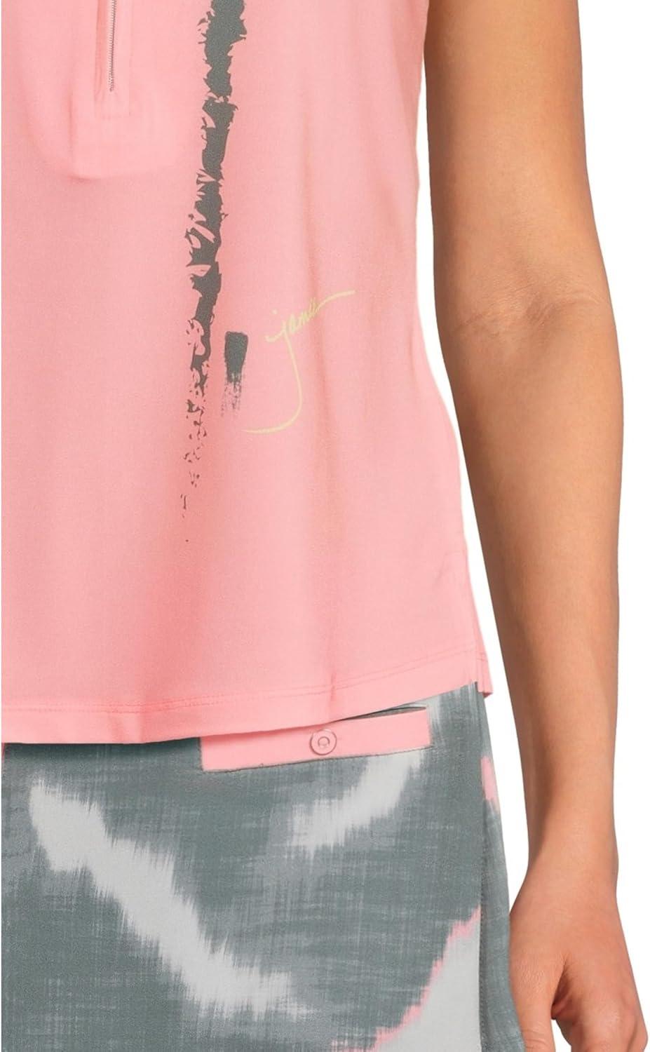 image:imageJamie Sadock Womens Zen Print Sleeveless PoloAzalea Pink