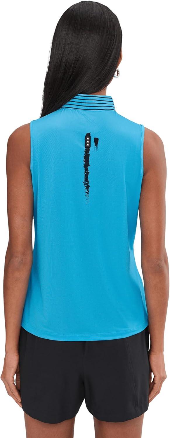 image:imageJamie Sadock Womens Zen Print Sleeveless PoloBonamassa Blue