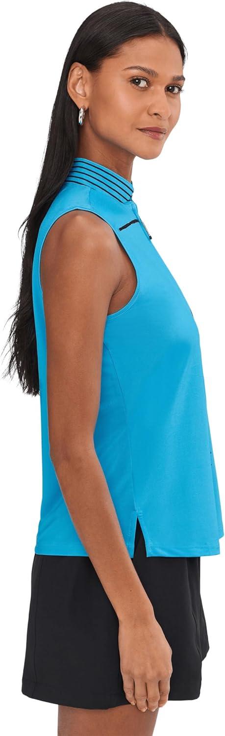 image:imageJamie Sadock Womens Zen Print Sleeveless PoloBonamassa Blue