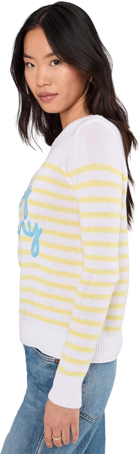 image:imageLilly Pulitzer Womens Kelsa SweaterResort White Stay Sunny Embroidery
