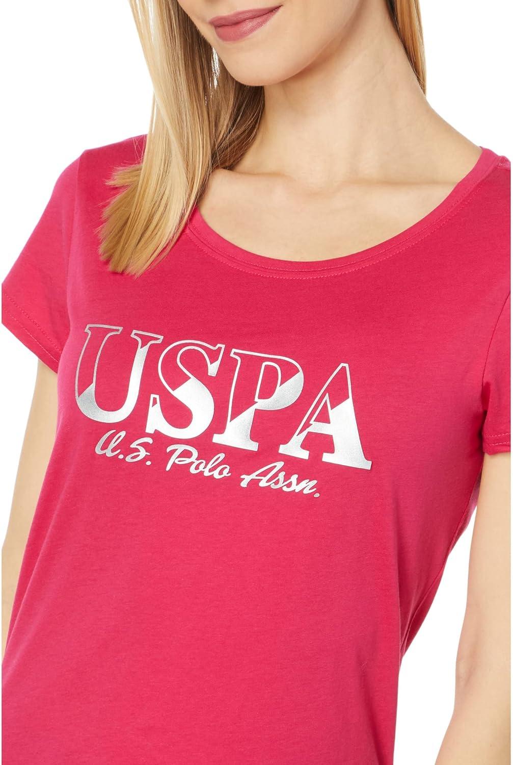 image:imageMetallic Foil TShirt with Slashed Design by US Polo AssnElectric Fuschia