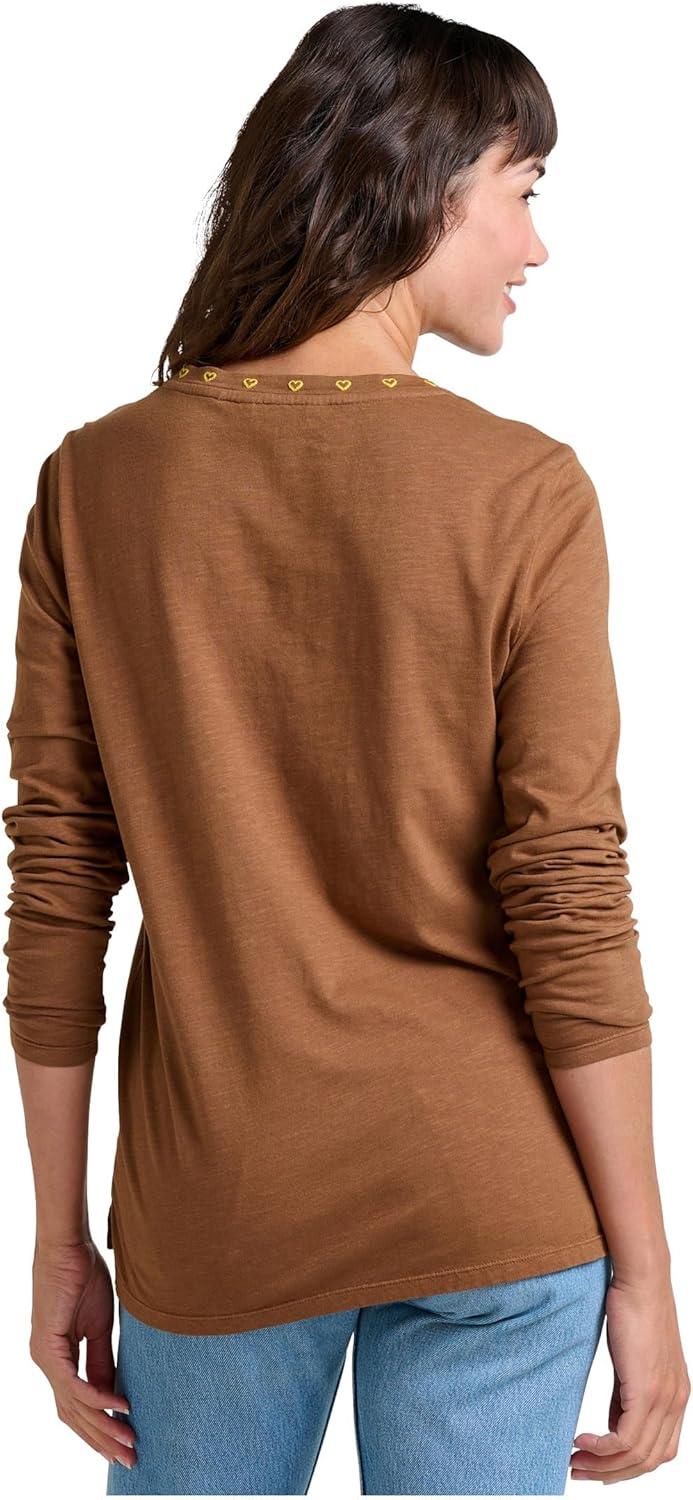 image:imageToadampCo Womens Primo Long Sleeve Crew EmbroideredBrown Sugar Embroidery