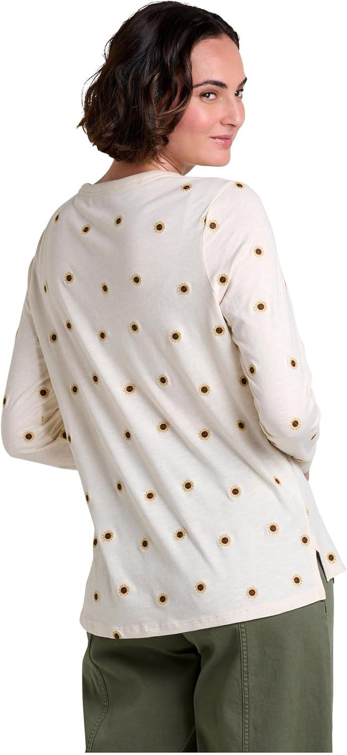 image:imageToadampCo Womens Primo Long Sleeve Crew EmbroideredSalt Sunflower Embroidery