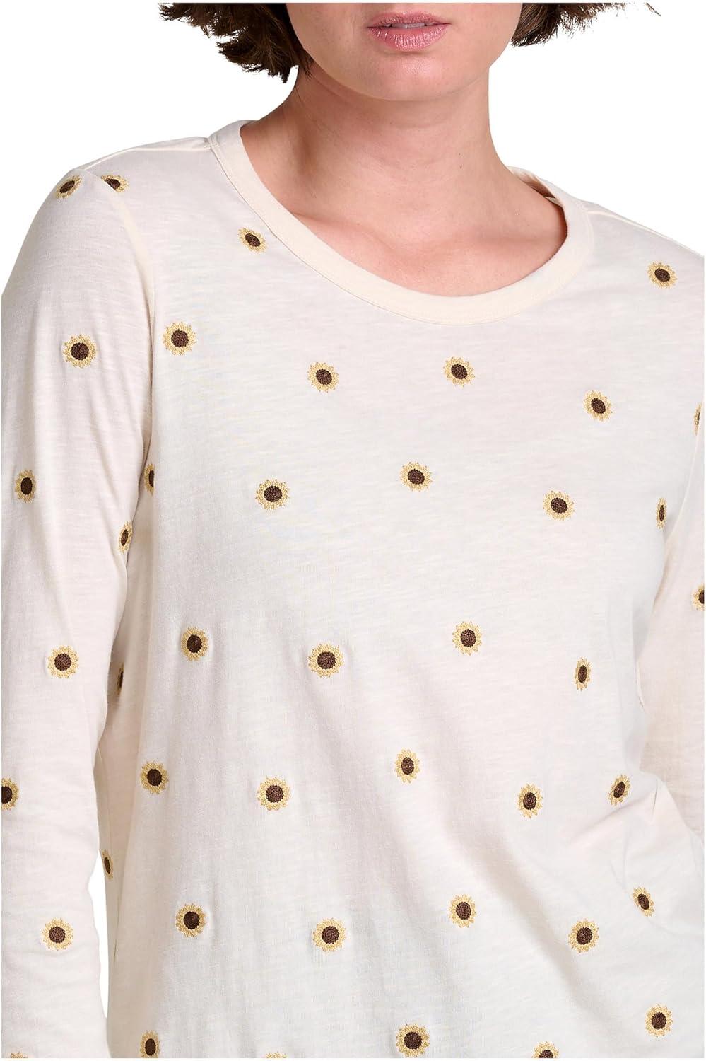 image:imageToadampCo Womens Primo Long Sleeve Crew EmbroideredSalt Sunflower Embroidery