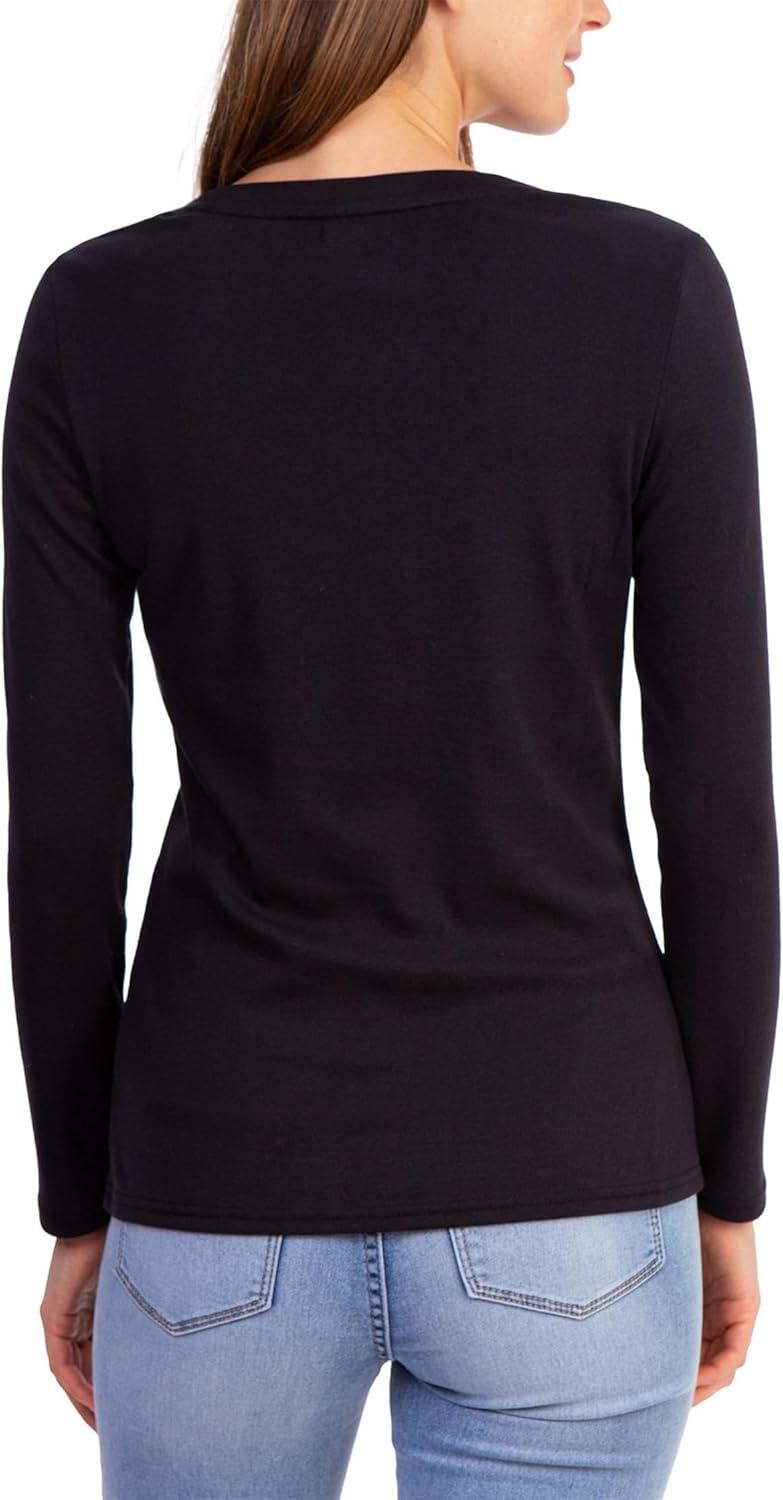 image:imageUS Polo Assn USPA Long Sleeve Rib VNeck Tee Black LG
