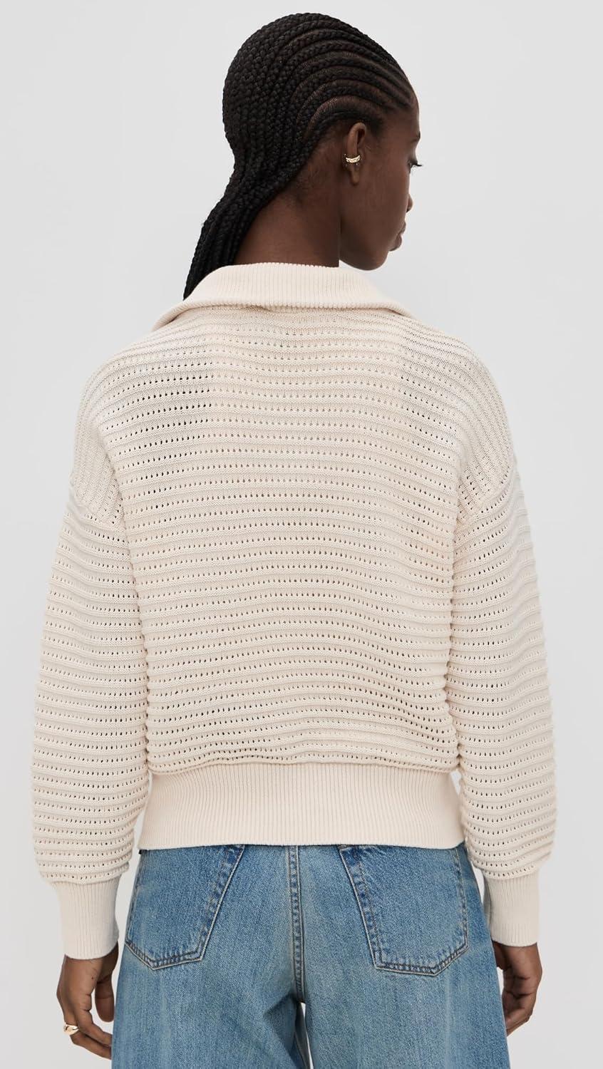 image:imageVarley Womens Tara Pointelle Half Zip SweaterWhitecap Grey