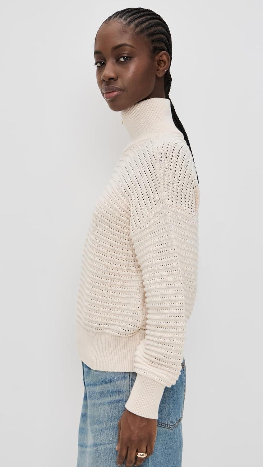 image:imageVarley Womens Tara Pointelle Half Zip SweaterWhitecap Grey