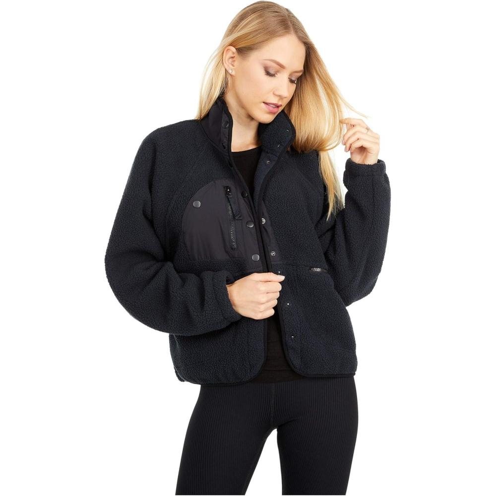 image:imageFP Movement Hit The Slopes Jacket for Women  Pure Polyester Fabrication  Long Sleeves with Stretch Cuffs Black MD Womens 810 One Size