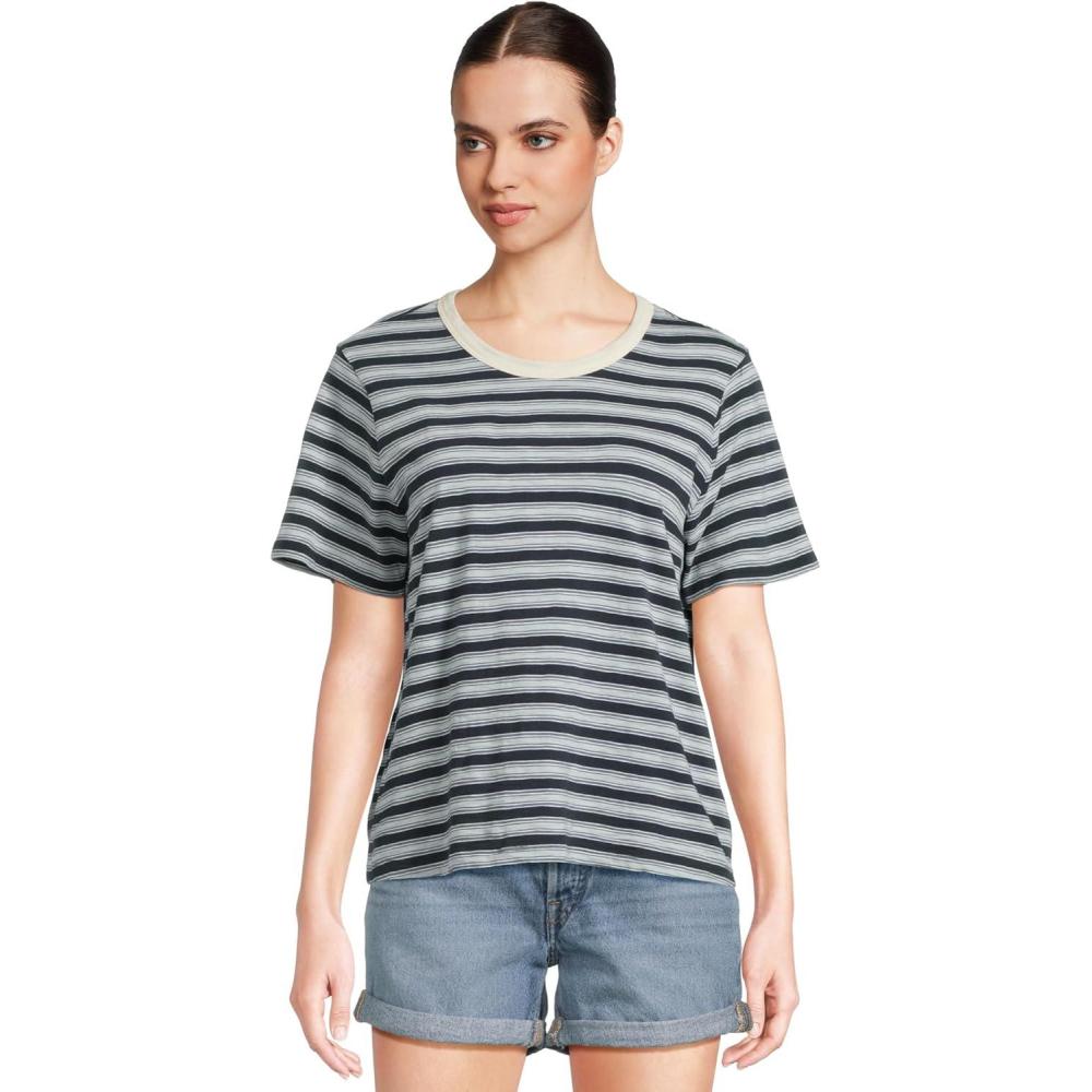 image:imageFaherty Womens Sunwashed Essential TeeHarbor Haze Stripe