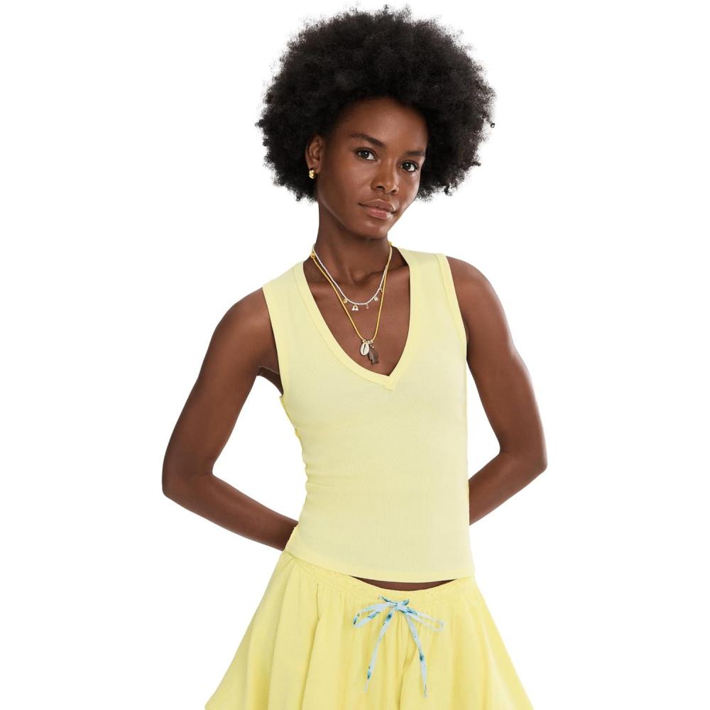 image:imageFree People Womens Neria Tank Lemon Water Medium
