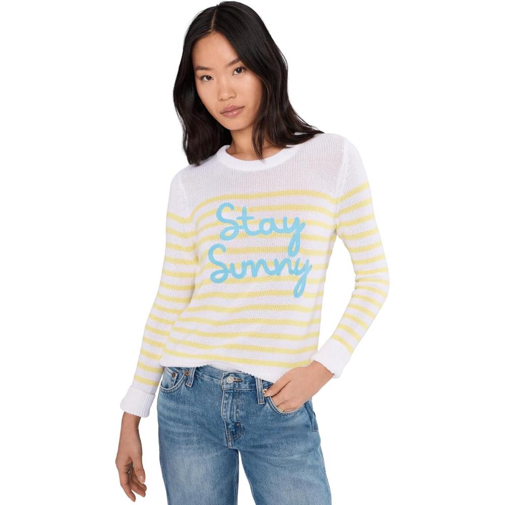 image:imageLilly Pulitzer Womens Kelsa SweaterResort White Stay Sunny Embroidery