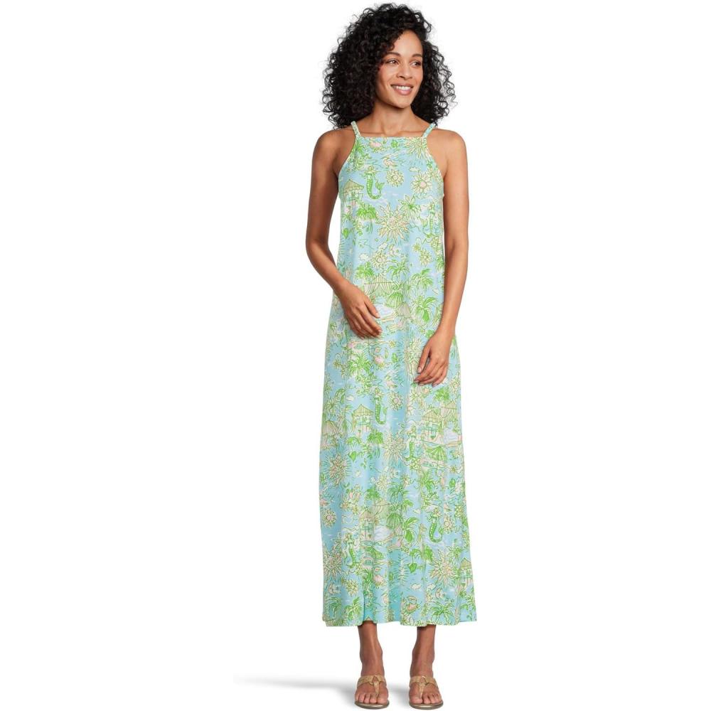 image:imageLilly Pulitzer Womens Kyleigh Maxi DressFresh Water Blue Sunbathers Bliss