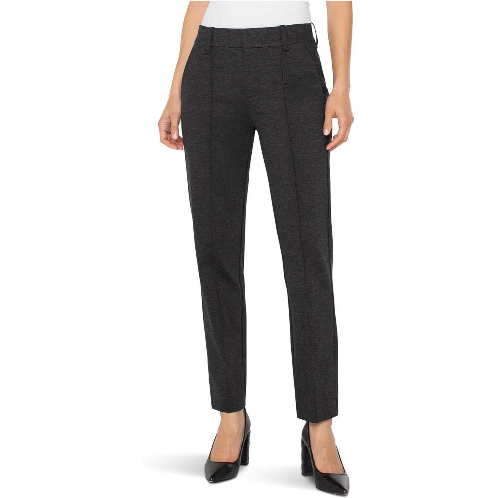 image:imageLiverpool Los Angeles Gemma MidRise Cigarette Trouser 28 InseamHeathered Charcoal