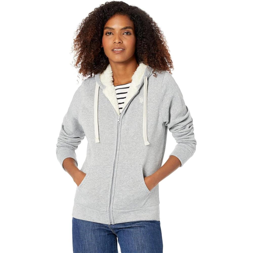 image:imageUS Polo Assn Basic Fleece Hoodie Heather Gray LG
