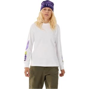 Arc’teryx Women’s Kragg Cotton Sticker Crew Long Sleeve(White Light/Aster)